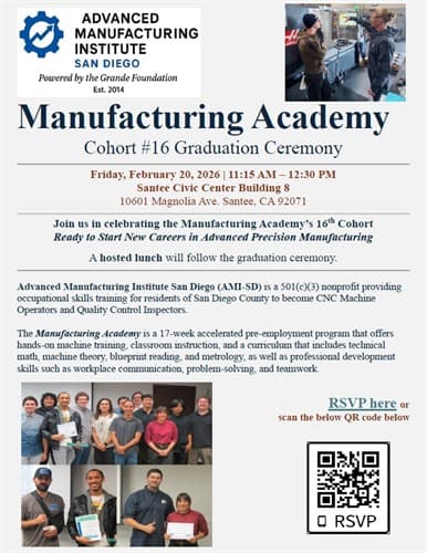 AMI-SD's Manufacturing Academy Cohort 16 Graduation