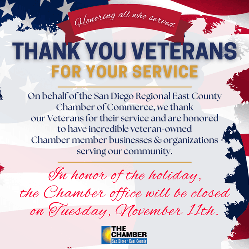 CHAMBER CLOSED - VETERANS DAY