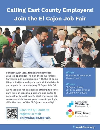 Calling East County Employers! Join the El Cajon Job Fair