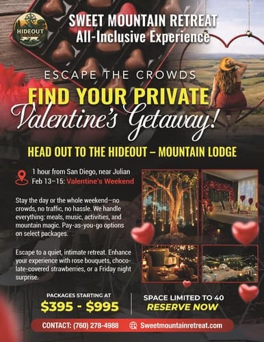 Private Valentine's Getaway - All-Inclusive Experience