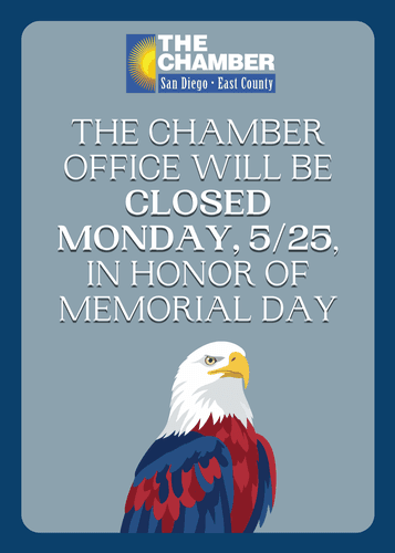 CHAMBER CLOSED - MEMORIAL DAY