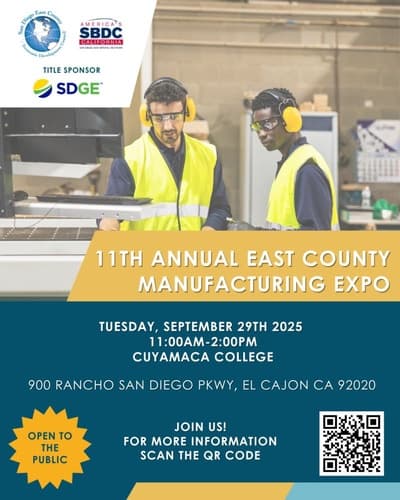11th Annual East County Manufacturing Expo at Cuyamaca College!