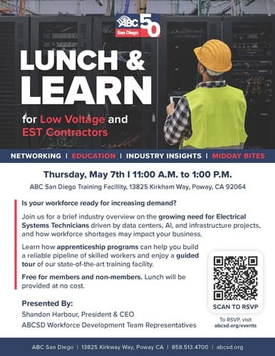 Lunch & Learn for Low Voltage and EST Contractors - ABC San Diego