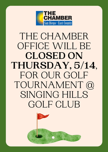 CHAMBER OFFICE CLOSED - AT GOLF TOURNAMENT