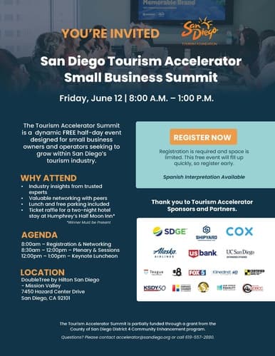 San Diego Tourism Accelerator Small Business Summit