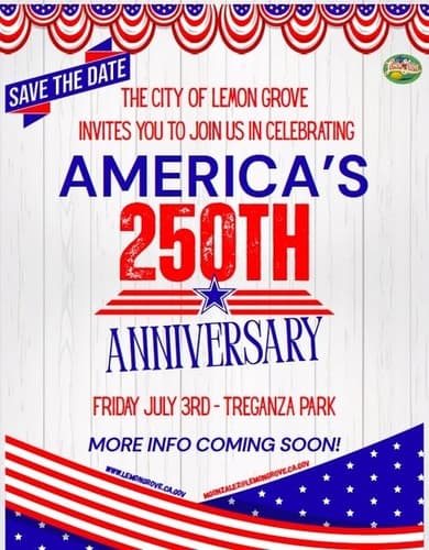 America's 250th Anniversary Celebration - City of Lemon Grove