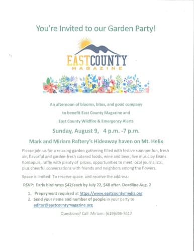 Garden Party w/ East County Magazine @ Mt. Helix