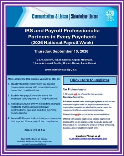 IRS and Payroll Professionals: Partners in Every Paycheck