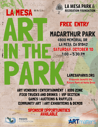 La Mesa Art in the Park Fundraiser - Call for Performers & Artists!