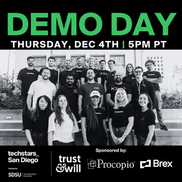 Techstars San Diego Powered by SDSU Fall 2025 Demo Day